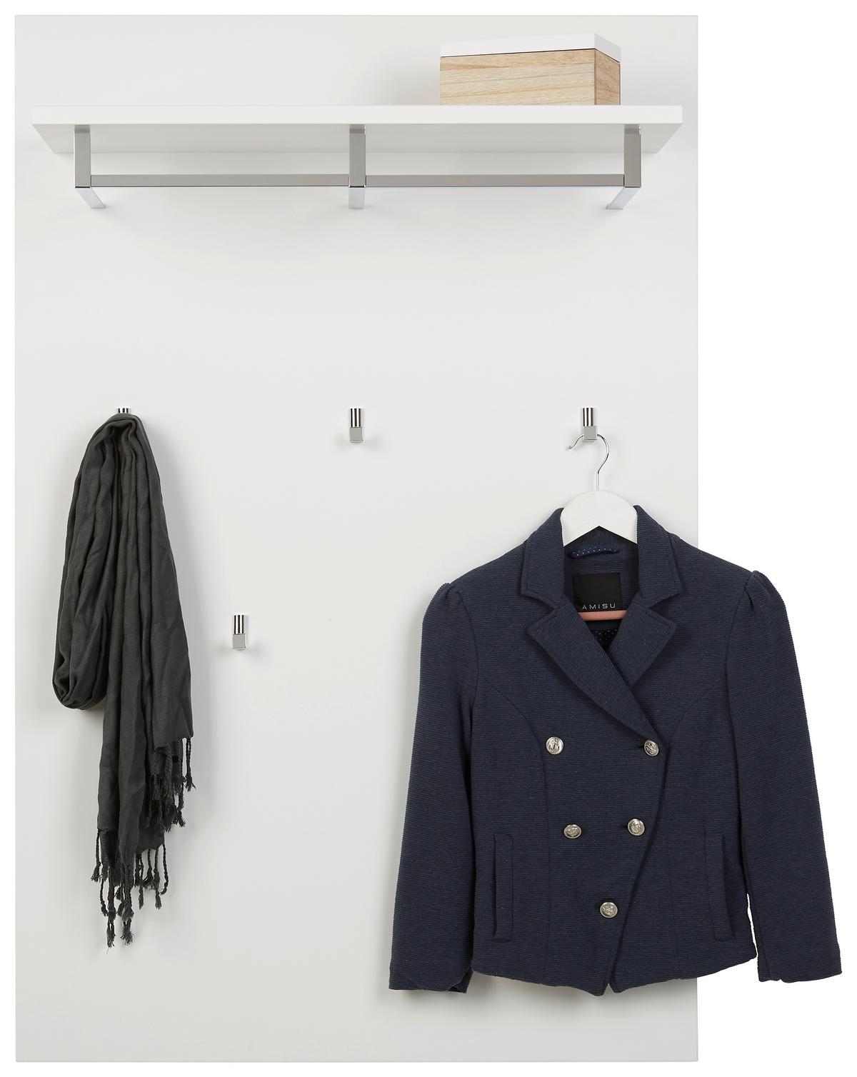 Garderobenpaneel in Weiss - Modern (85/130/30cm) - Premium Living