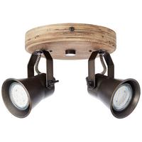 Deckenleuchte Seed in Schwarz max. 5 Watt - Schwarz, Natur, Holz/Metall (16/13/23cm) - Brilliant