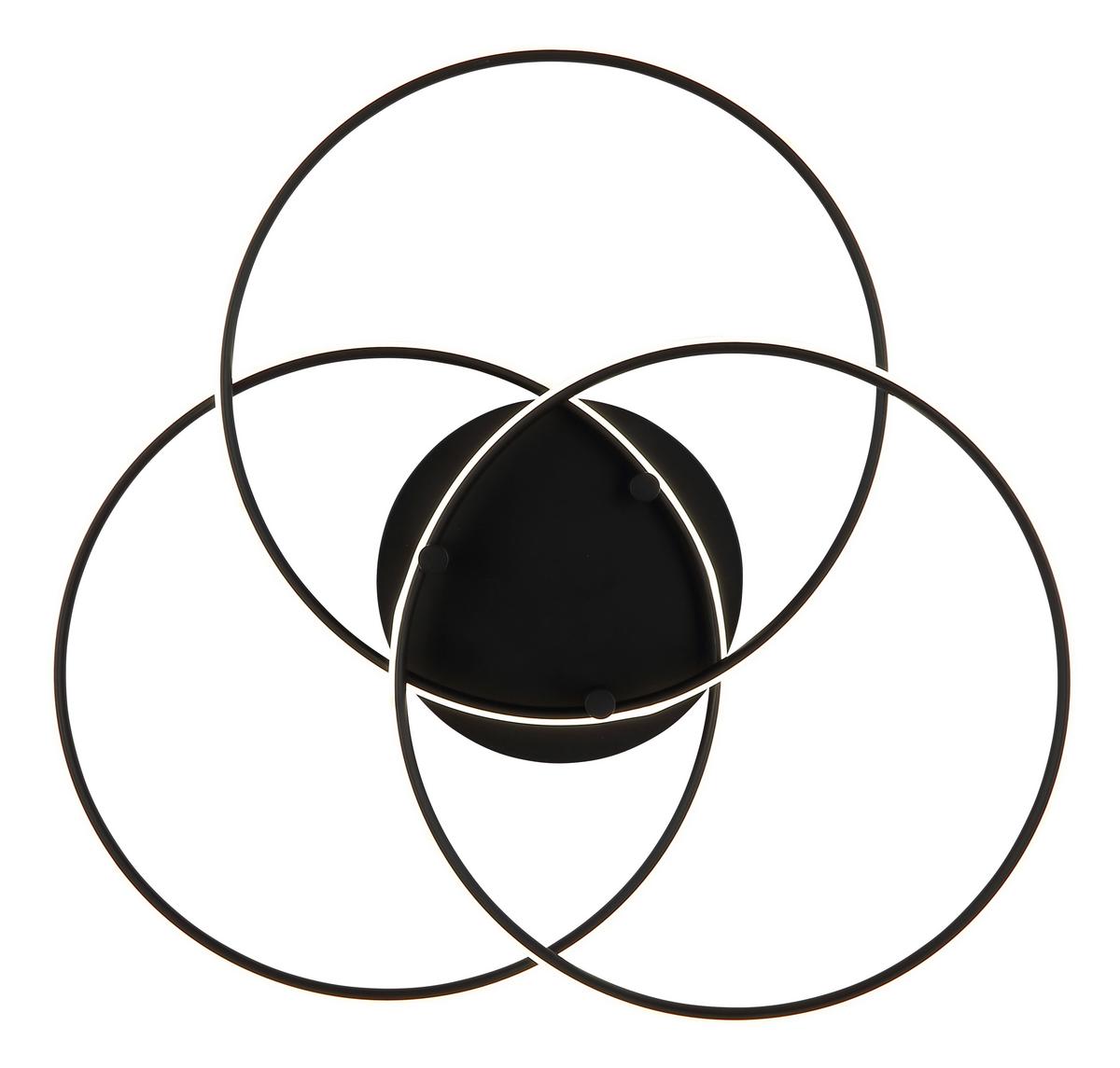 LED-DECKENLEUCHTE 67355-40 KOMBOS - Weiss/Schwarz, Design, Kunststoff/Metall (45,6/9,4cm) - Globo