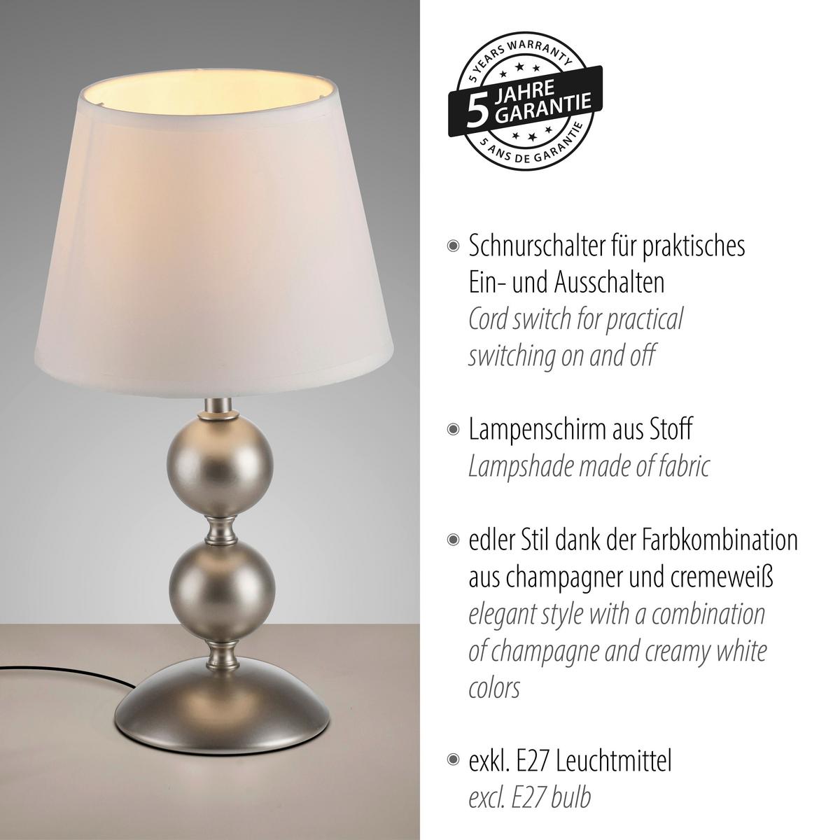 LAMPA STOŁOWA 14194-97 SIENA - kolor brązu/biały, Trend, tworzywo sztuczne/metal (20/20/36cm) - Just Light