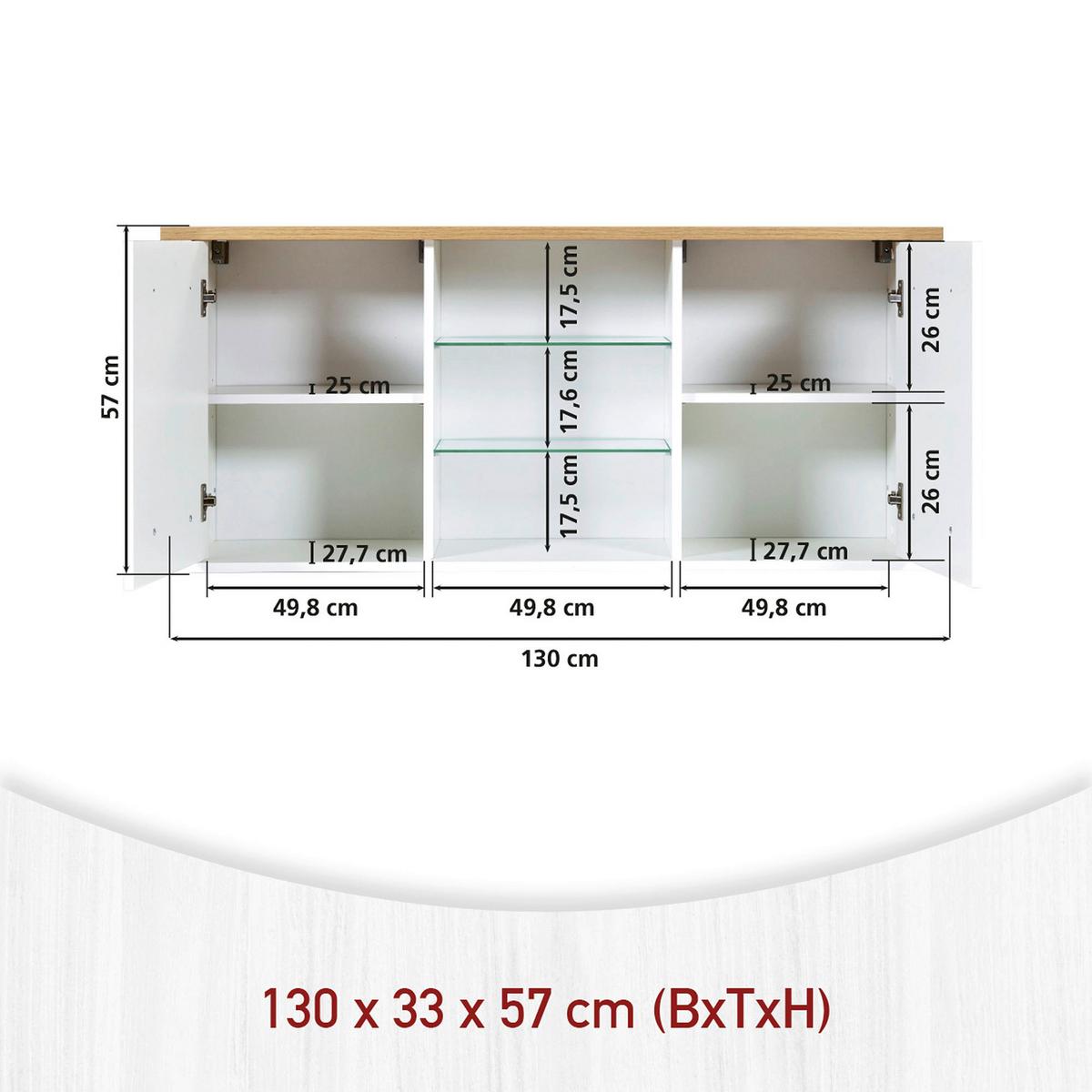 Küchenleerblock Bundle 7-Sorba o. Geräte Weiß - Silberfarben/Weiß, MODERN, Glas/Holzwerkstoff (370cm) - home24