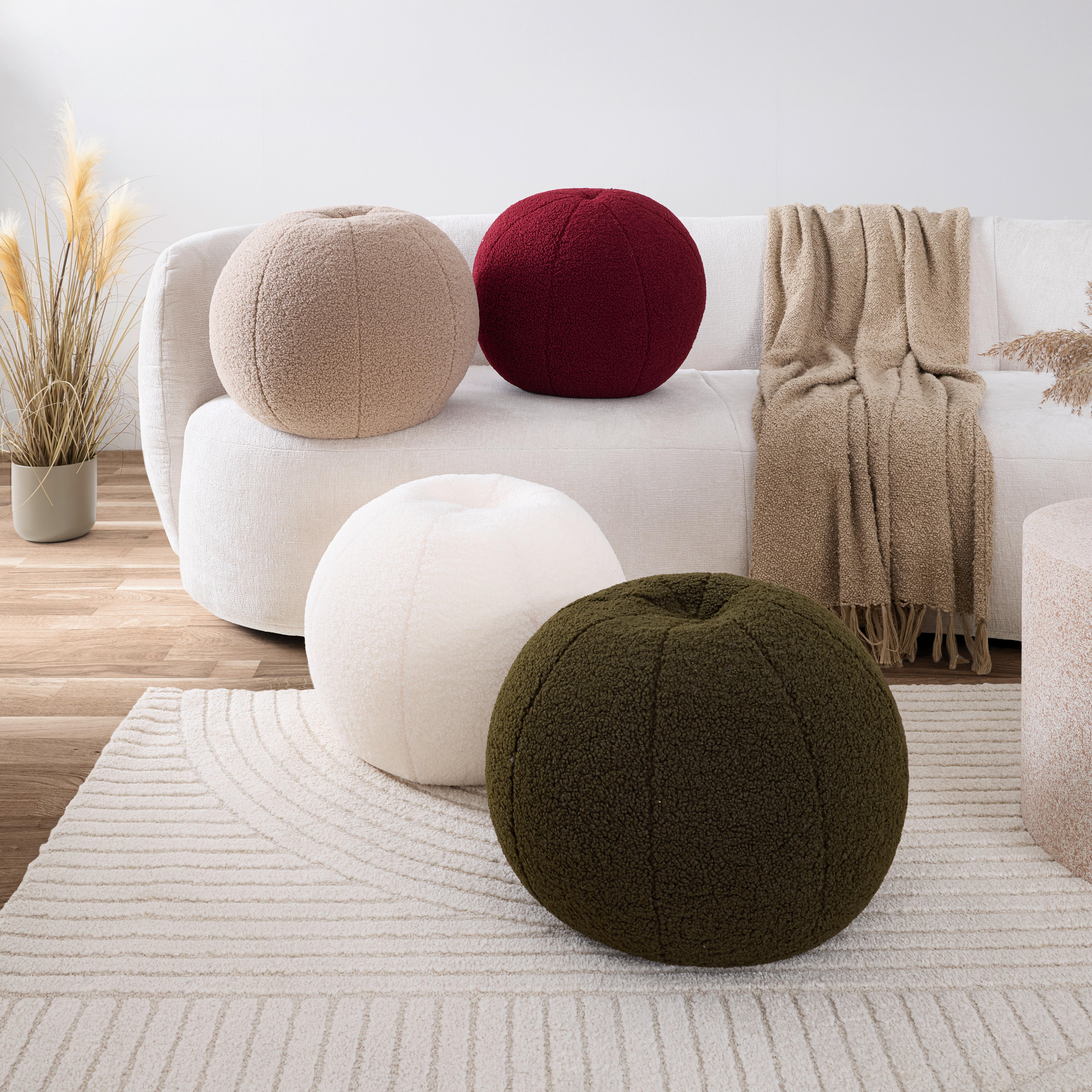 SITTPUFF TED - vit, textil (45cm) - Mömax