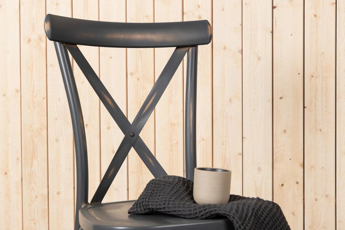 Gartenstuhl 2er-Set Tablas ca. 48x88x48 cm Schwarz - Schwarz, KONVENTIONELL, Metall (48/88/48cm) - Gardenson