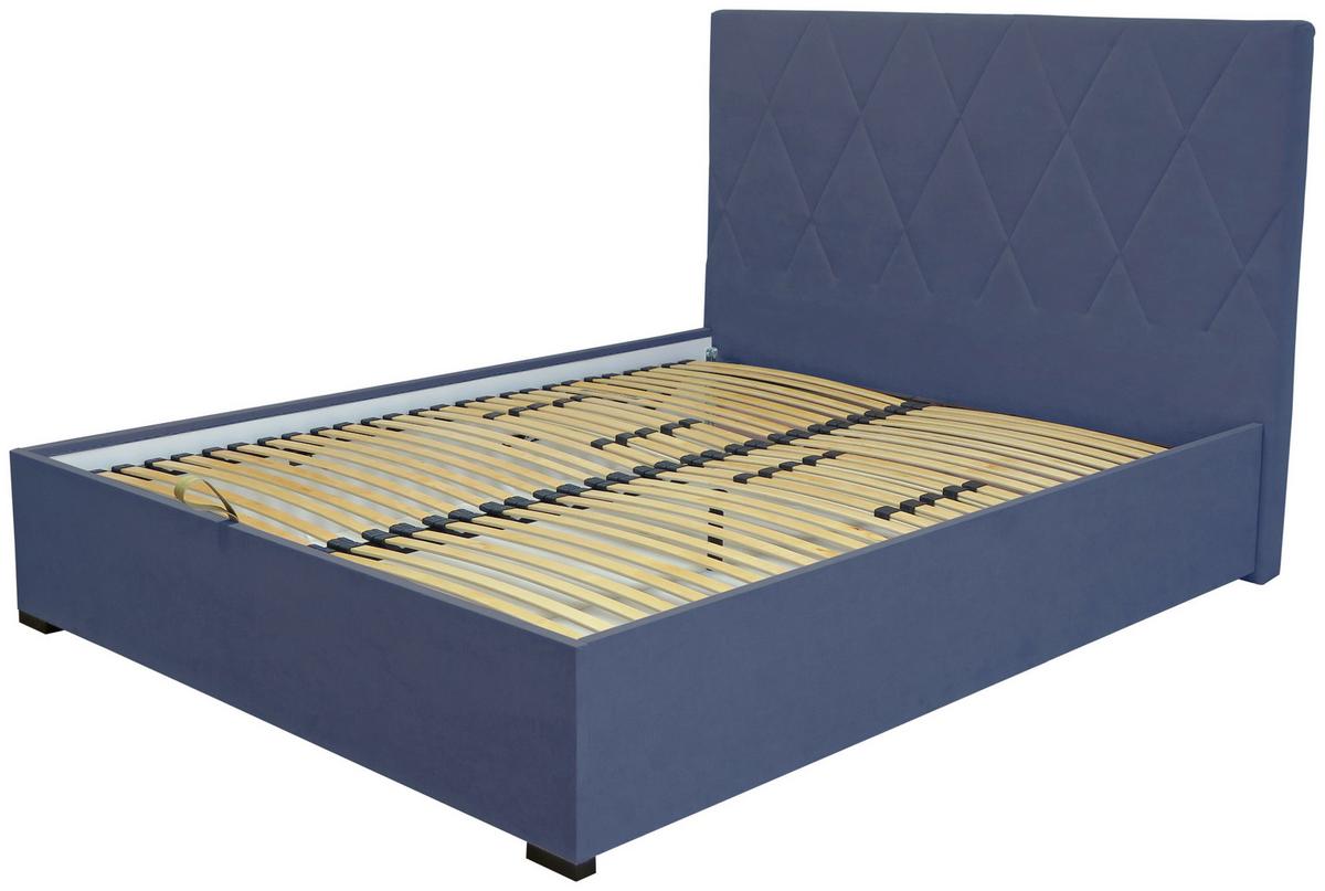 Tapecirani Krevet Grace - tamno plava/boje bukve, Konvencionalno, drvni materijal/tekstil (140/200cm) - Based