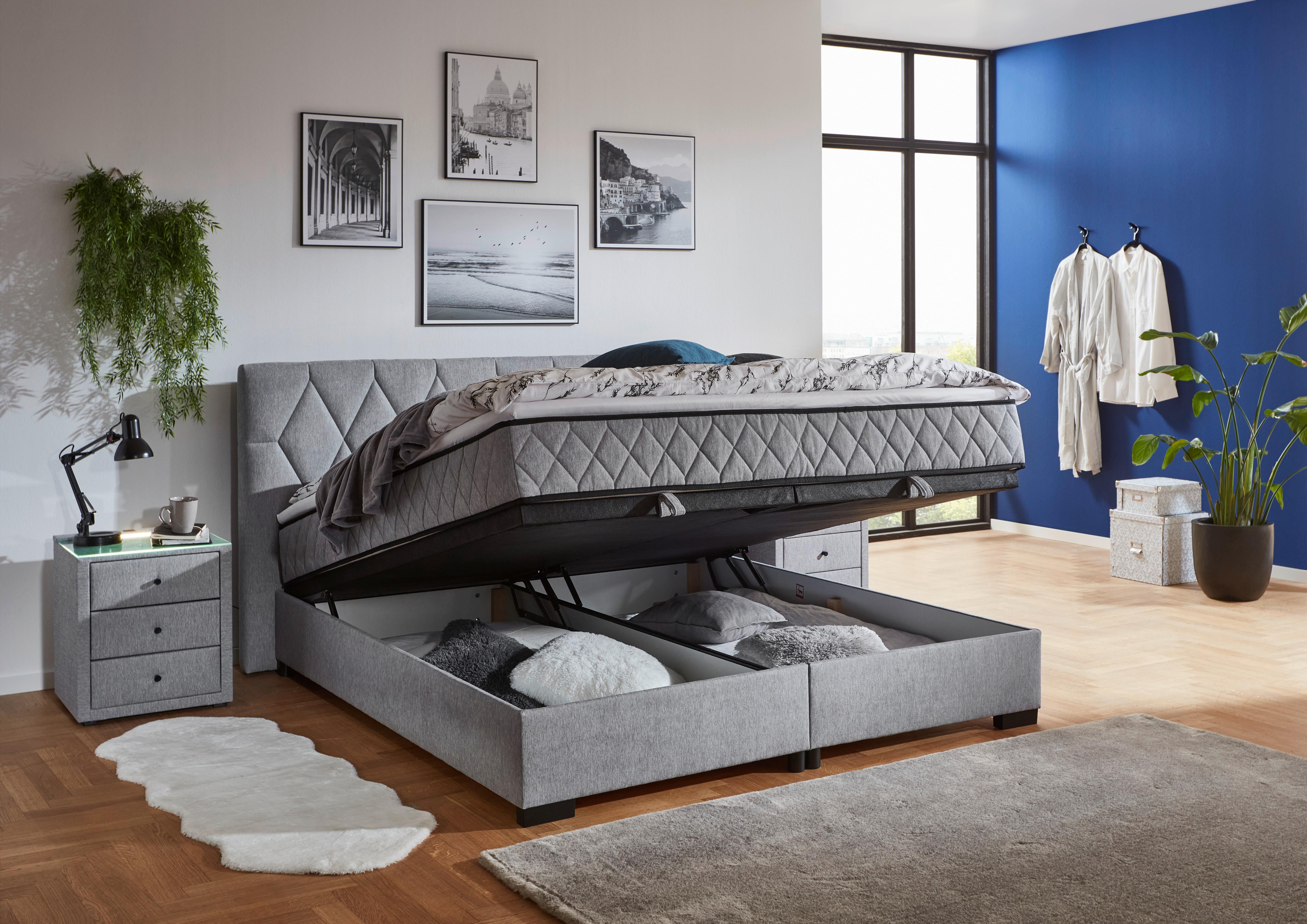Box Krevet Maya B - siva/crna, Konvencionalno, drvni materijal/drvo (120/200cm) - Modern Living