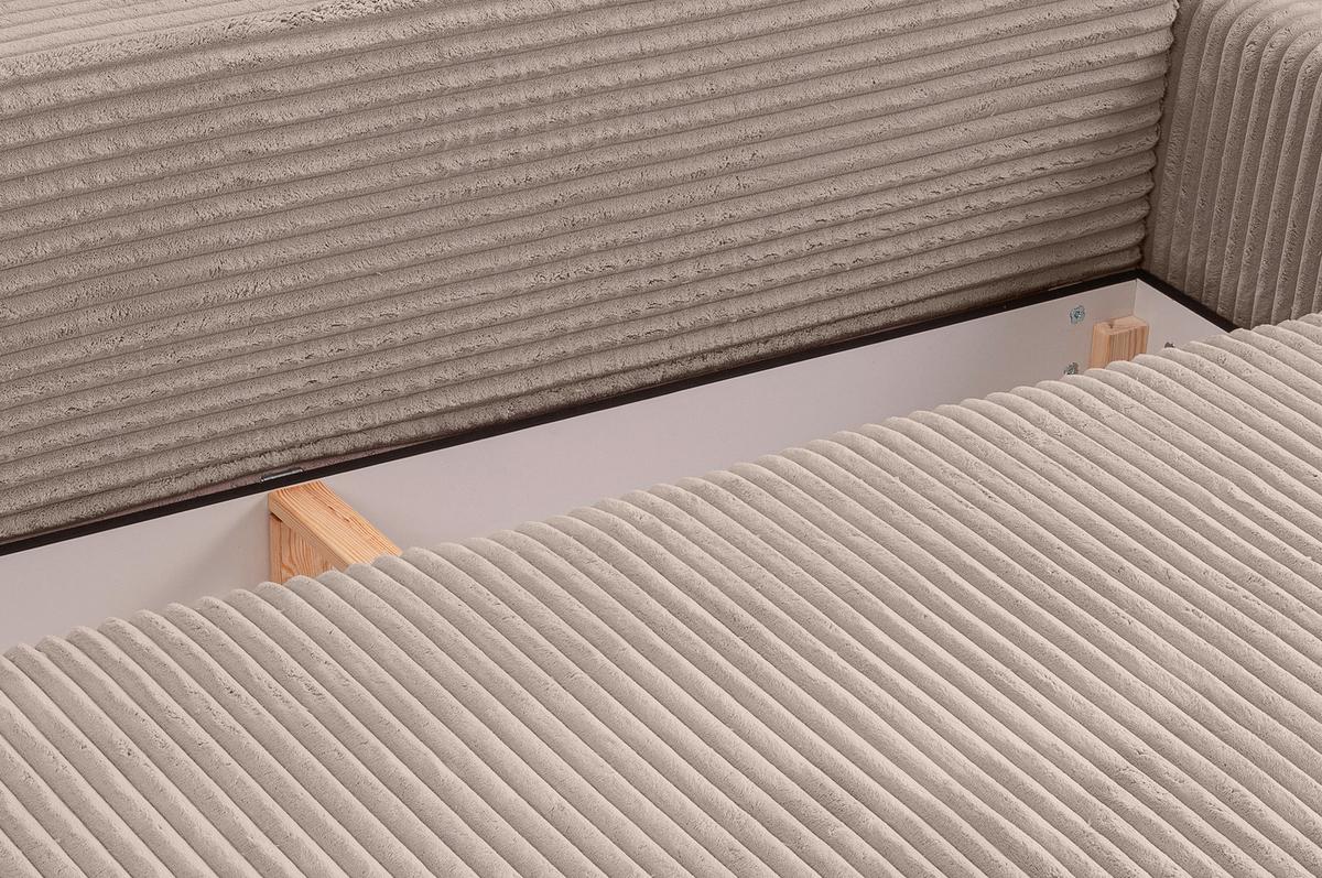 Schlafsofa Grubs Graubeige - Greige/Schwarz, Basics, Holz/Kunststoff (225/96/93cm) - MID.YOU