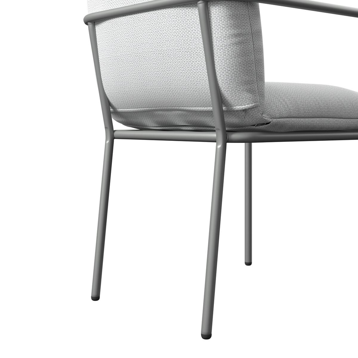 Gartentischgruppe Kanada Creme/Hellgrau - Creme/Hellgrau, MODERN, Glas/Textil