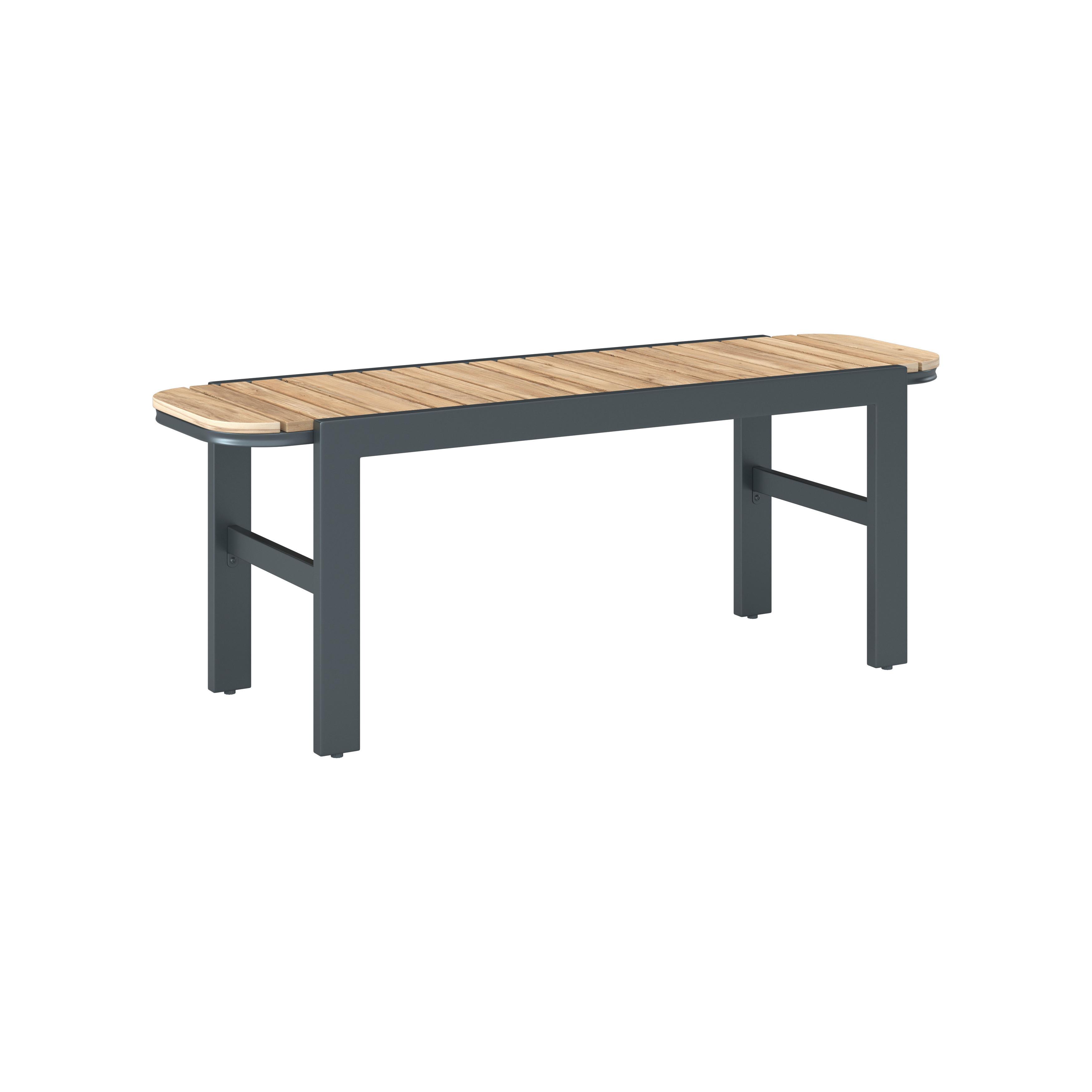 TRÄDGÅRDSBÄNK MARLO - akaciefärgad, Modern, metall/trä (126/47/40cm) - Bessagi Garden