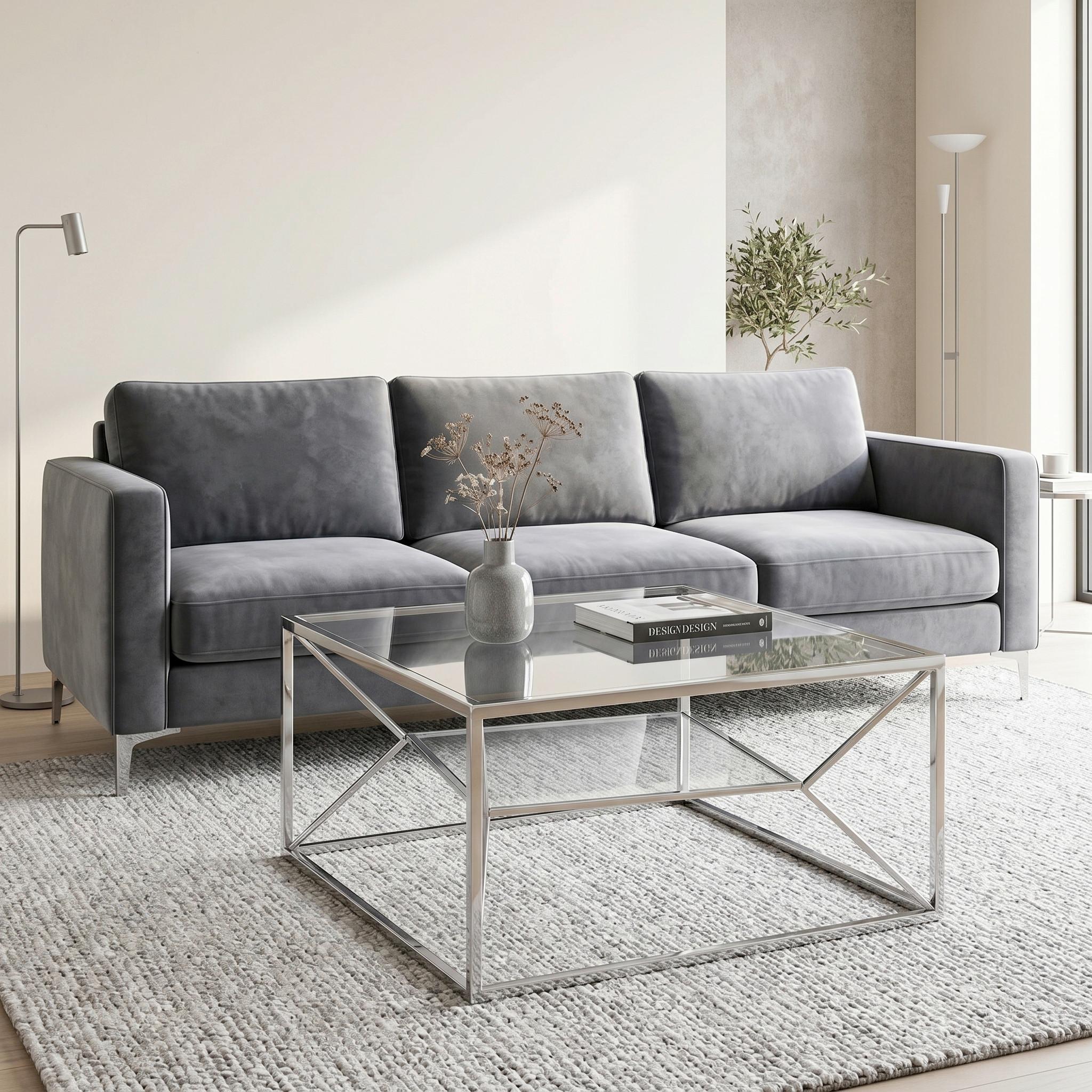 SOFFBORD ANGEL II - kromfärg, Modern, metall/glas (70/70/38cm) - Mömax