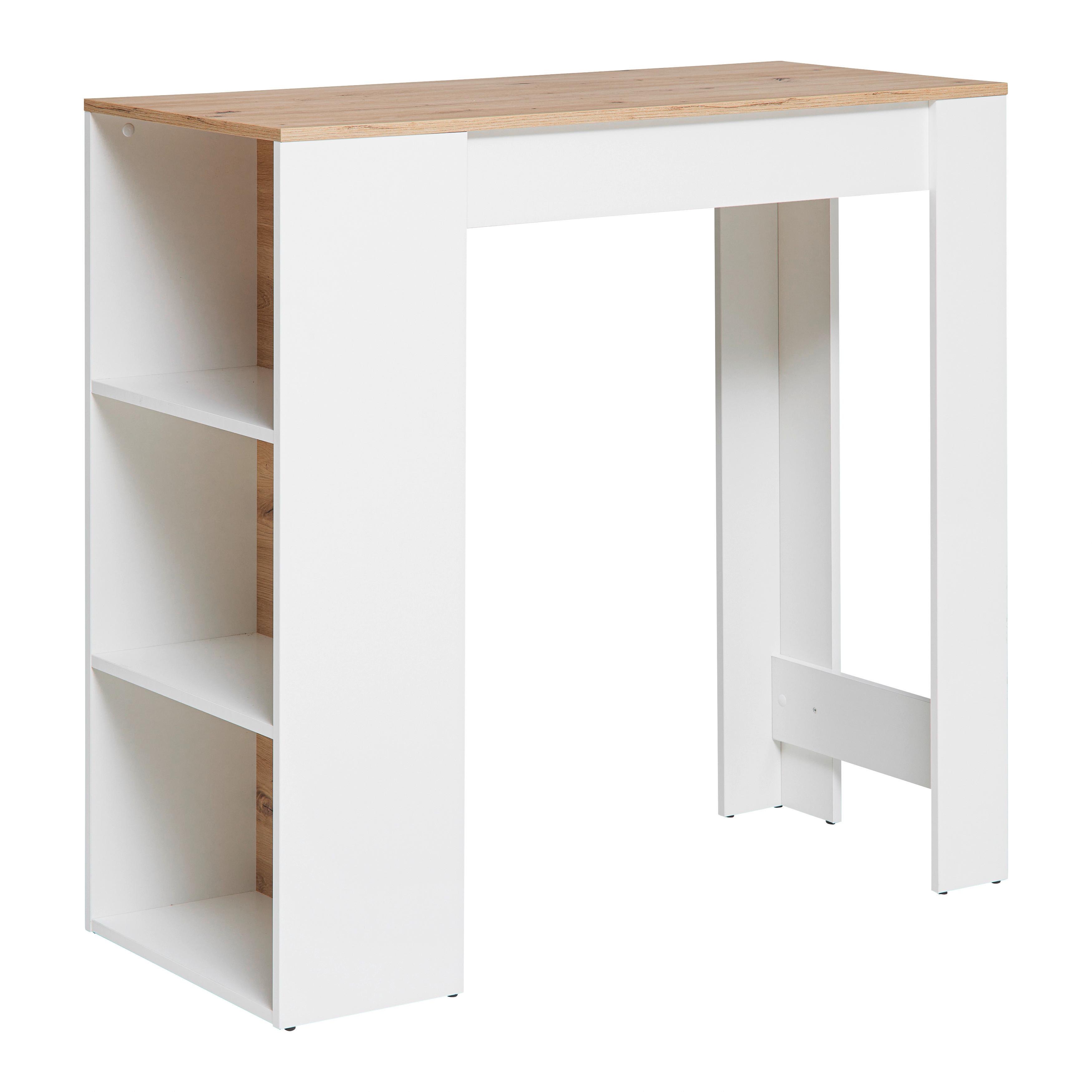 BARBORD DANDY - vit/ek Artisan, Modern, trä/plast (115/108/50cm) - Mömax