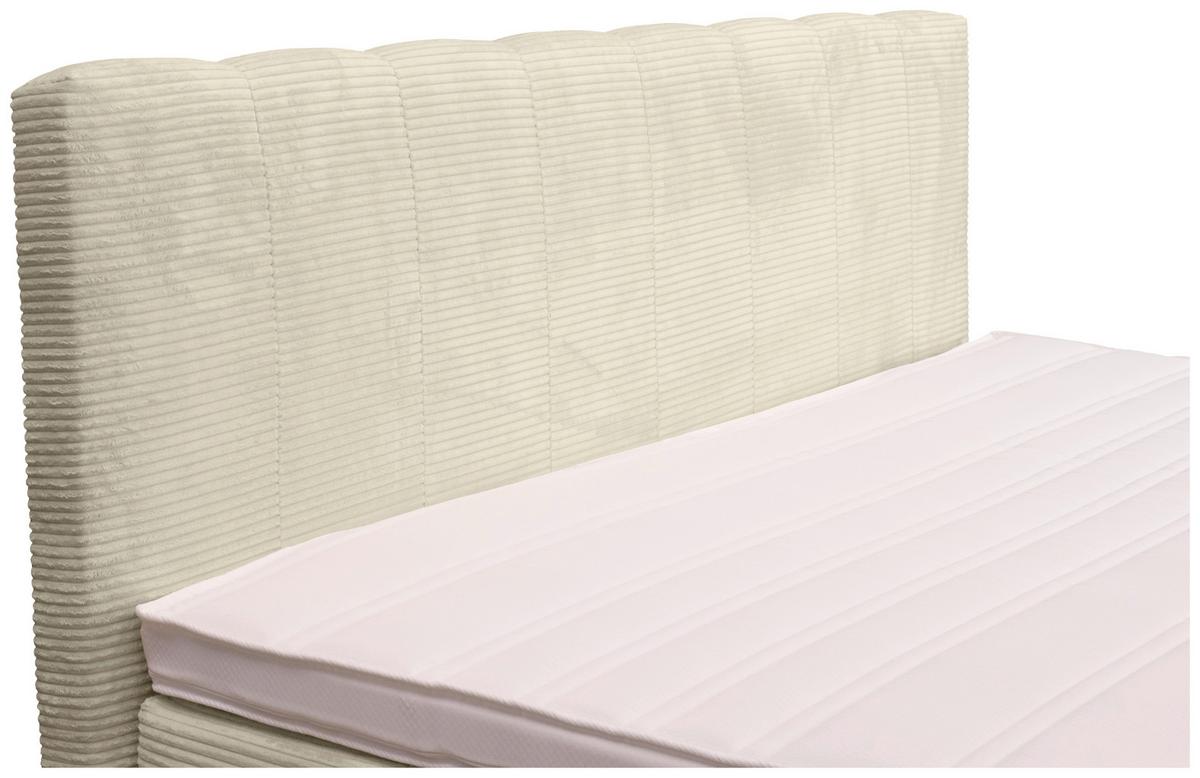 Boxspringbett Malaga ohne Fußteil Beige ca. 160x200cm - Beige/Silberfarben, KONVENTIONELL, Holz/Holzwerkstoff (160/200cm) - Premium Living