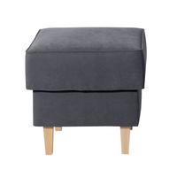 HOCKER LORRIS - Anthrazit/Buchefarben, Design, Holz/Textil (53/45/53cm) - Max Winzer