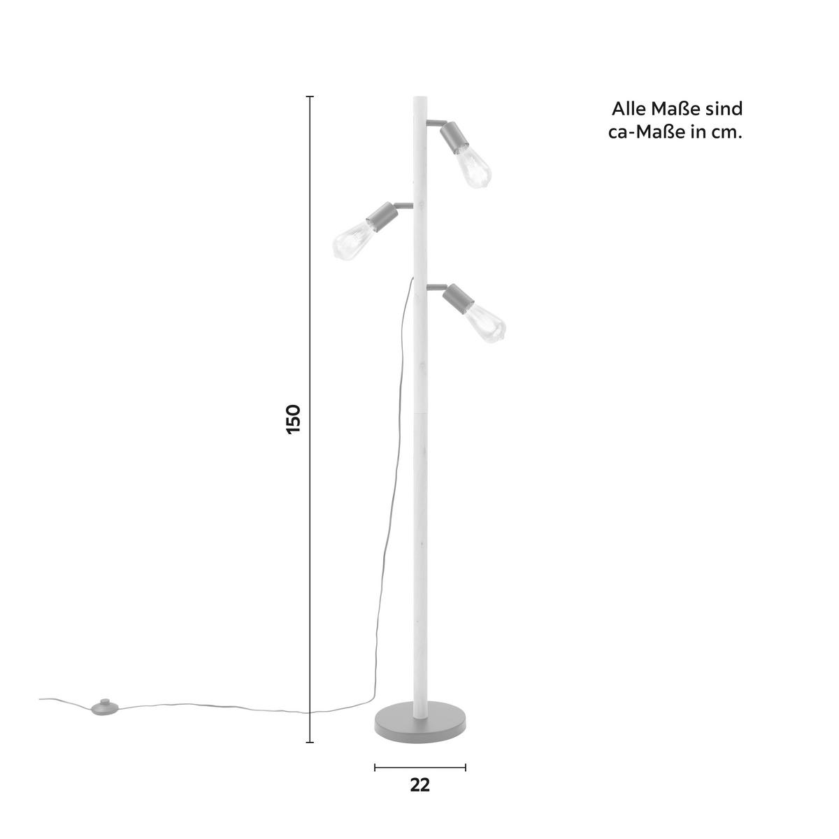 Állólámpa Porfiro - natúr színű/fekete, Modern, fa/fém (22/150cm) - Bessagi Home