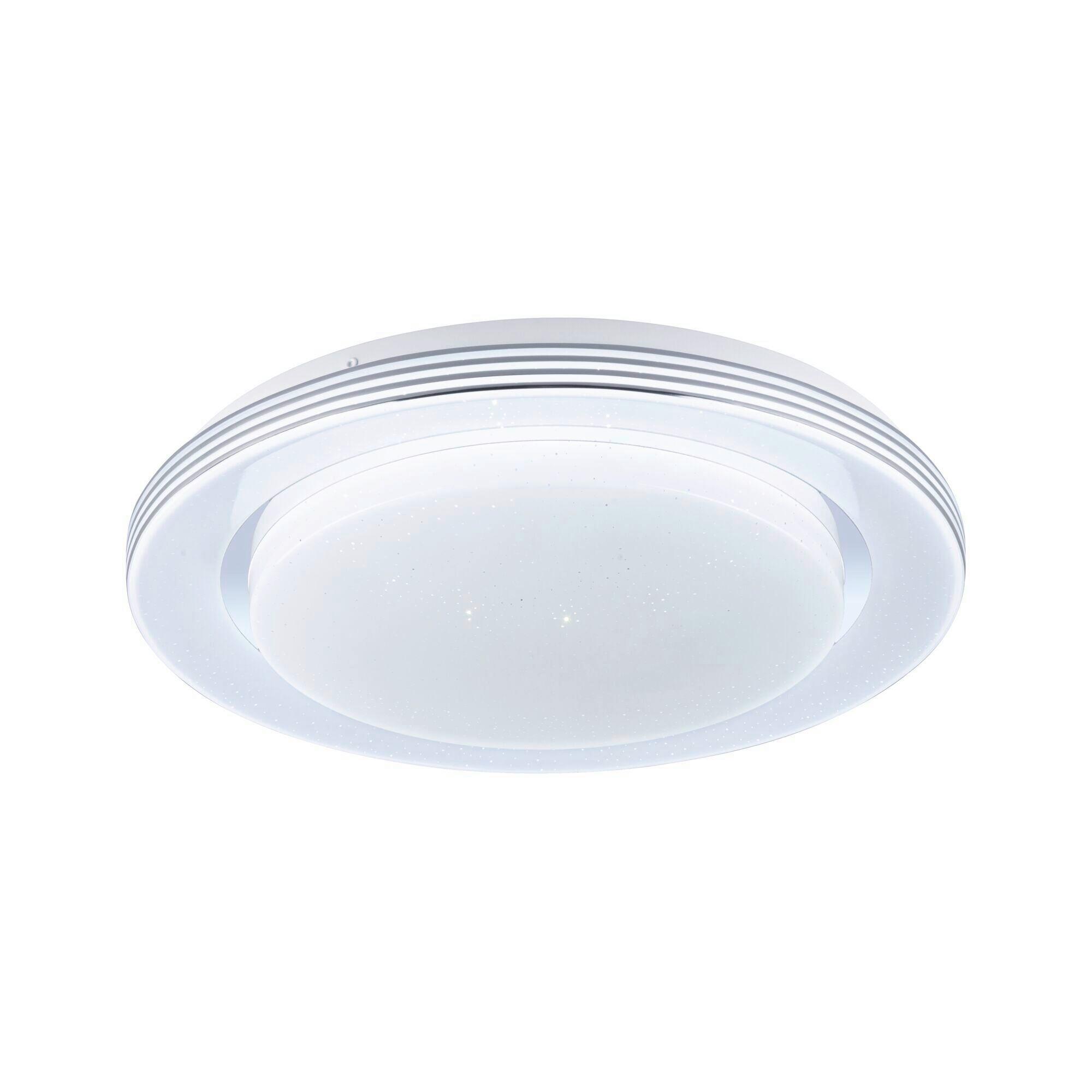 Deckenleuchte Rainbow in Weiß/Chromfarben max. 22 W - Chromfarben/Weiß, Basics, Kunststoff/Metall (38/7,5cm) - Paulmann