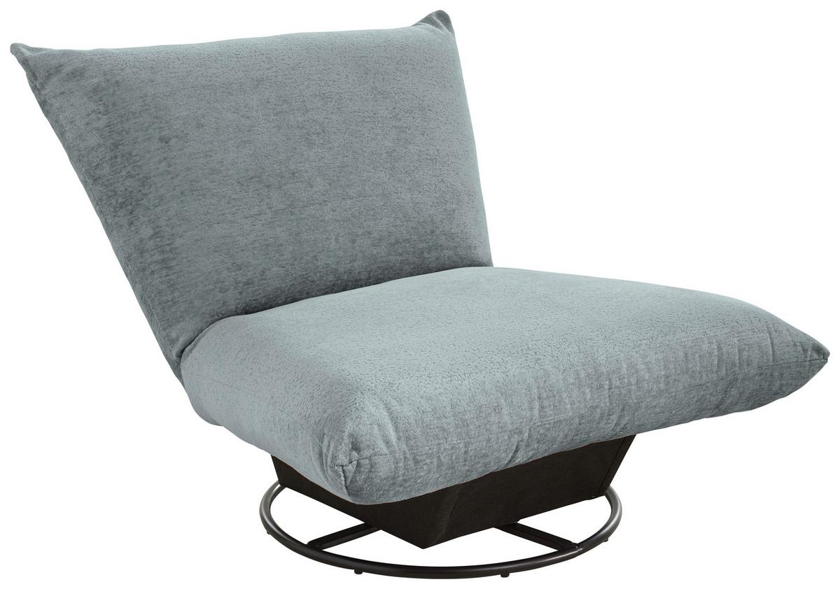 Relaxsessel Cremona Hellblau - Schwarz/Hellblau, Design, Textil/Metall (100/78/96cm) - Livetastic