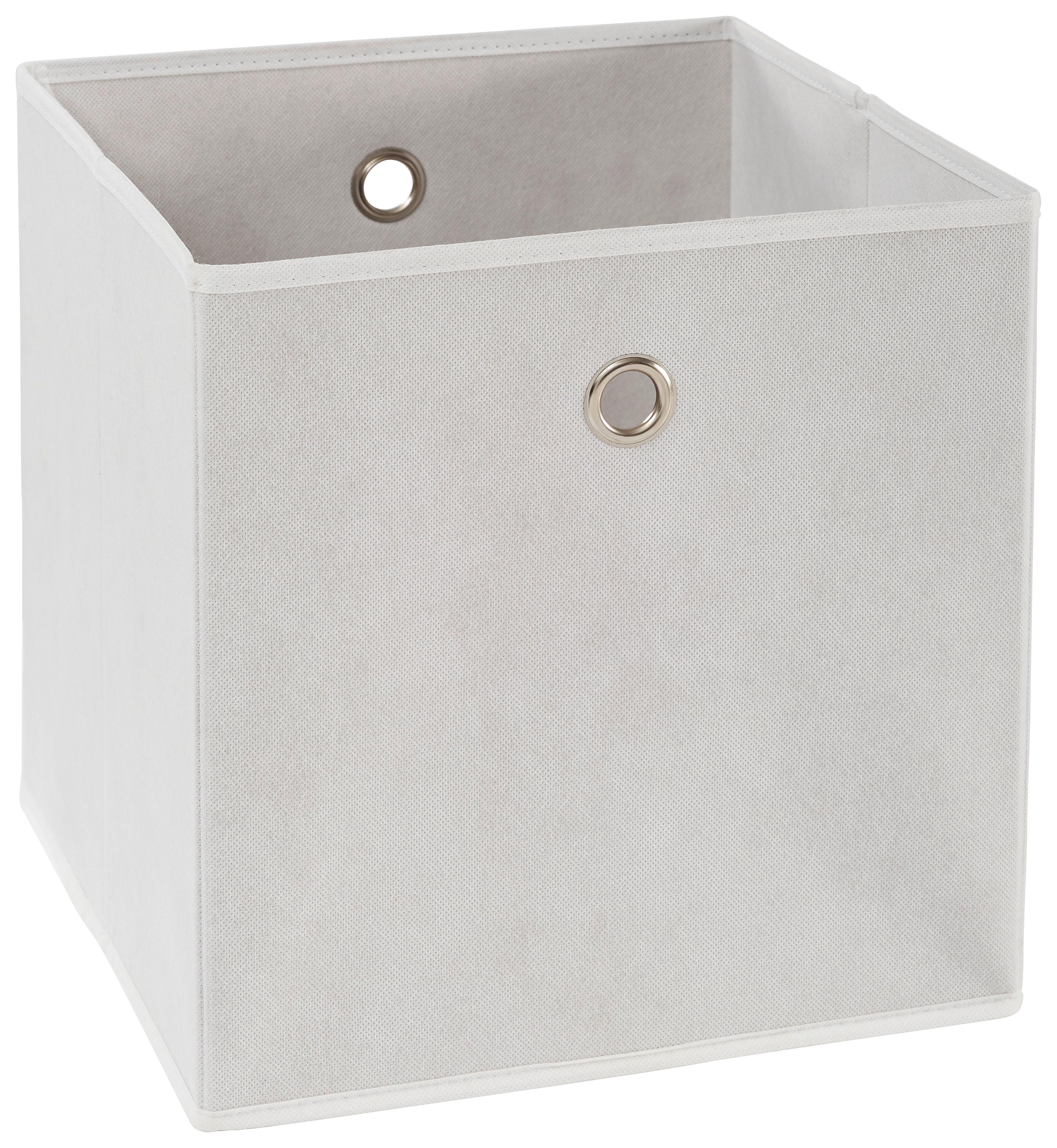 PUDEŁKO SKŁADANE CUBUS - kolor srebrny/biały, Design, karton/metal (32/32/32cm) - Carryhome