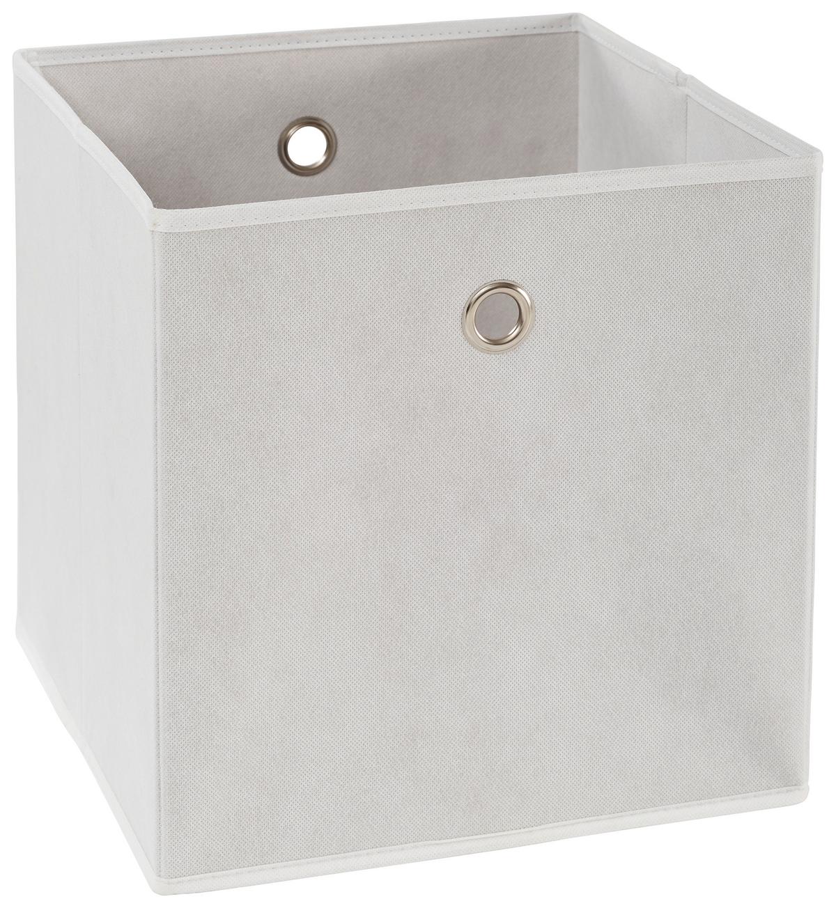 PUDEŁKO SKŁADANE CUBUS - kolor srebrny/biały, Design, karton/metal (32/32/32cm) - Carryhome