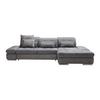 Wohnlandschaft Sanfino in Grau mit Bettfunktion - Chromfarben/Graphitfarben, KONVENTIONELL, Holz/Textil (305/79-96/199cm) - Premium Living