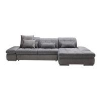 Sedežna Garnitura Sanfino, Siva, Ležišče, Predal - barve kroma/siva, Konvencionalno, kovina/tekstil (305/79-96/199cm) - Premium Living