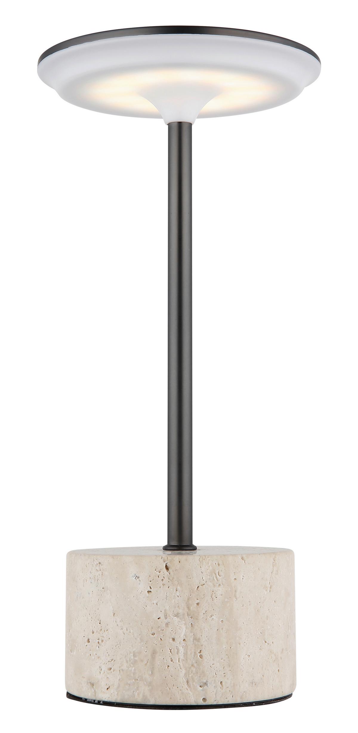 Stolna Punjiva Svjetiljka Laurena - bijela/siva, Design, kamen/metal (12/27.6cm) - Globo