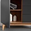 SIDEBOARD FOSCO - Eichefarben/Grau, MODERN, Holz (100/80/40cm) - Bessagi Home