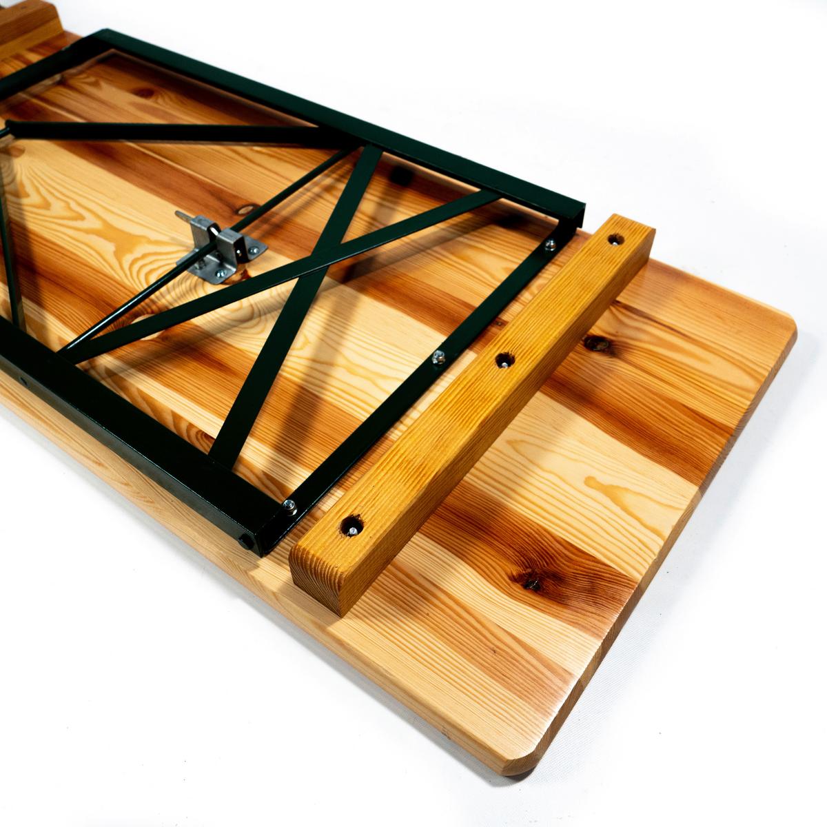 Biertisch Holz klappbar - Fichtefarben/Grün, Basics, Holz/Metall (220/78/50cm) - Gardenson