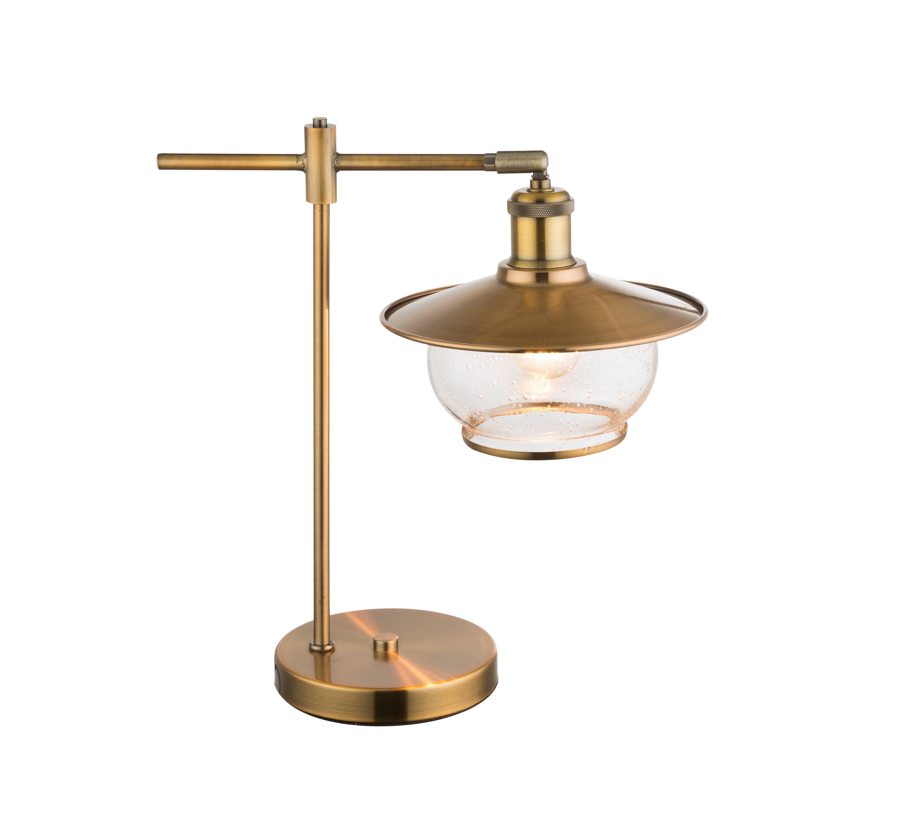 Tischleuchte Nevis Bronzefarben max. 60 Watt - Klar/Bronzefarben, KONVENTIONELL, Glas/Metall (37/22/42cm) - Globo