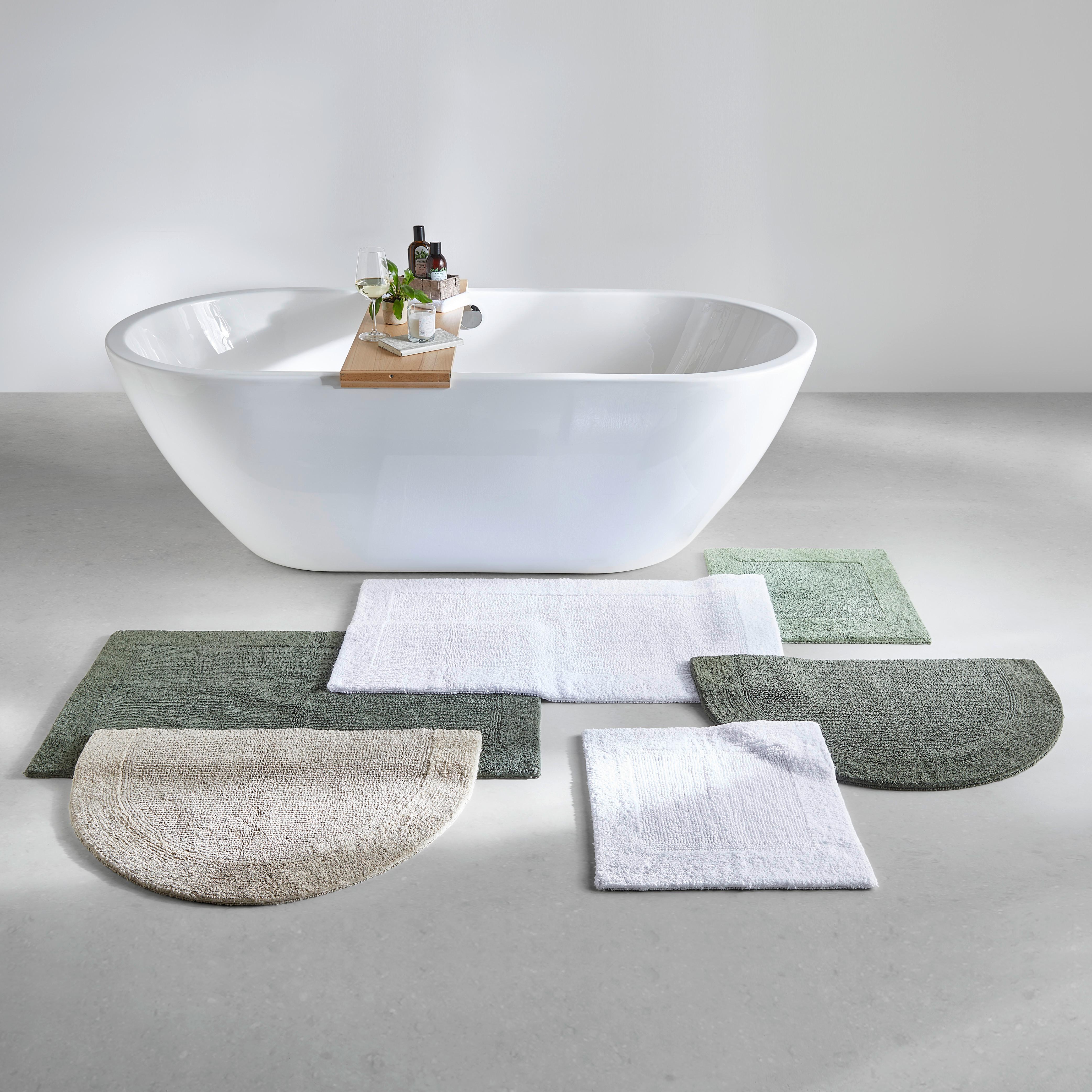 Badematte Karen in Dunkelgrün 50x50cm - Dunkelgrün, KONVENTIONELL, Textil (50/50cm) - Premium Living