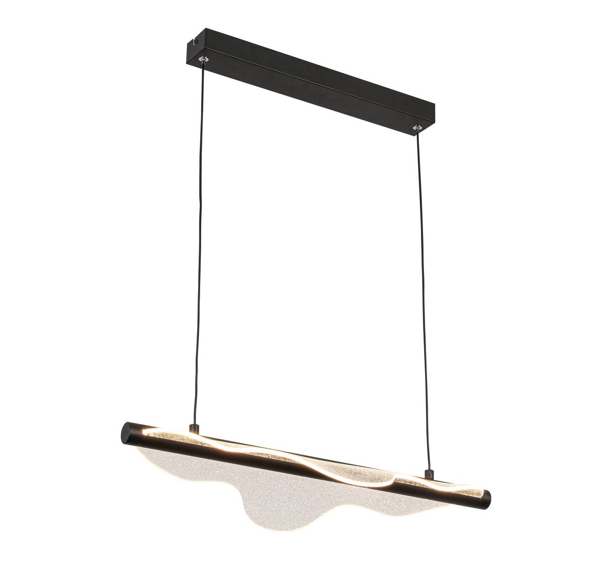 LED-Hängeleuchte Neu Schwarz max. 24 Watt - Transparent/Schwarz, MODERN, Kunststoff/Metall (60/28/120cm) - Modern Living