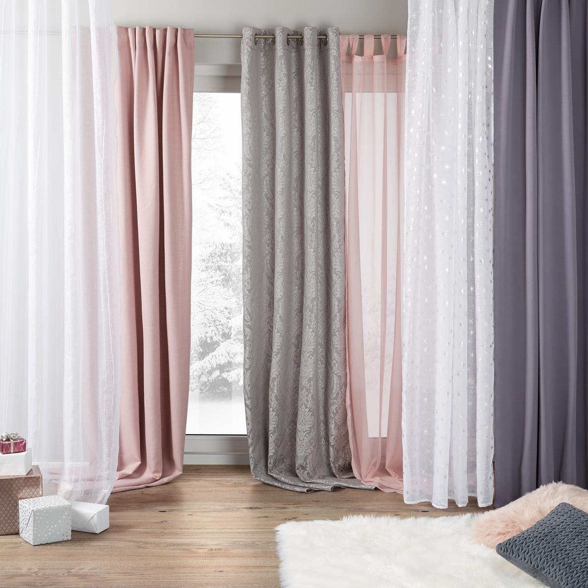 Fertigvorhang Leo in Rosa ca. 135x255cm - Rosa, Textil (135/255cm) - Premium Living