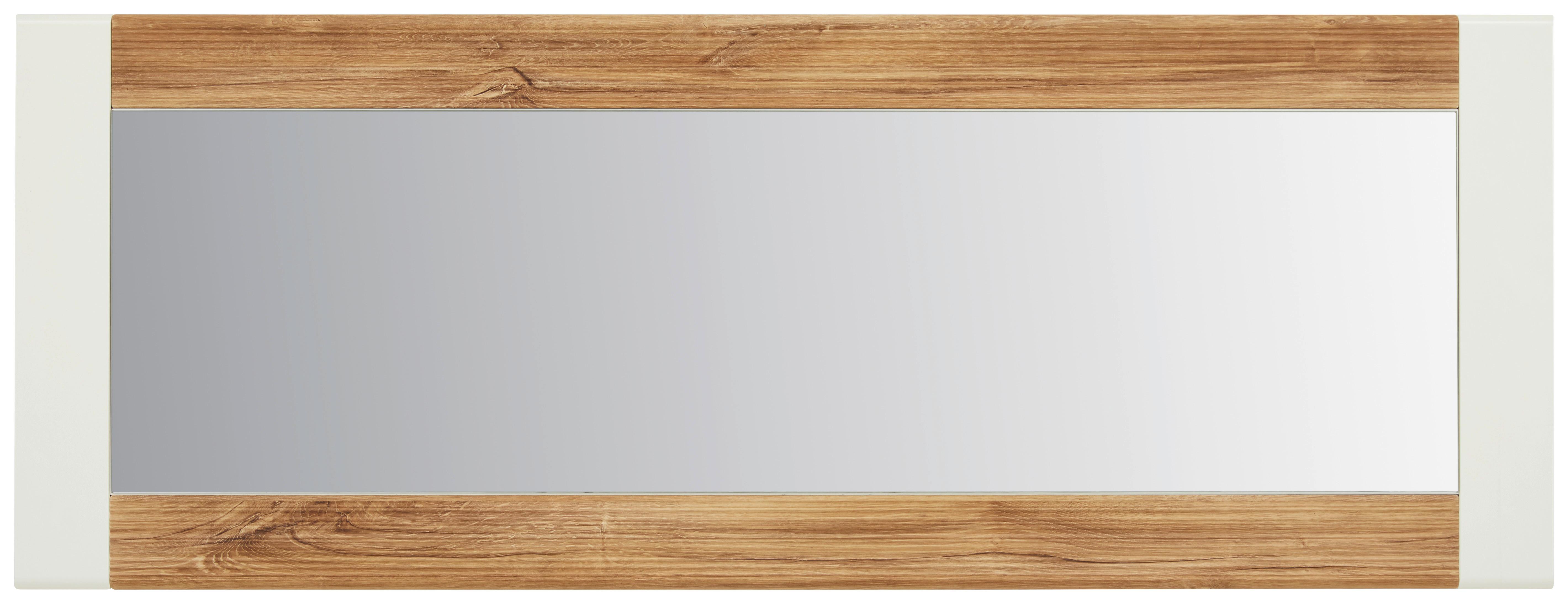 Oglindă de perete LEONARDO - alb/culoare lemn stejar, Modern, sticlă/material pe bază de lemn (60/160/2cm) - Modern Living