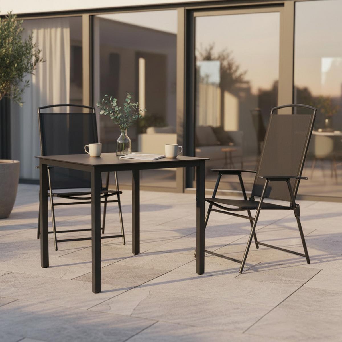 Vrtni Set Gardenson, Črna, 3-Delno - črna/antracit, Basics, kovina/steklo (80/80/76cm) - Gardenson