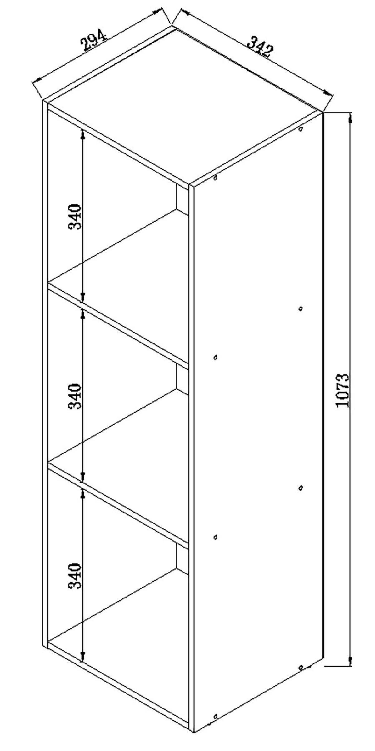 Etajeră Pentru Documente Offas - culoare lemn fag, Design, material pe bază de lemn (34/107/29cm) - MID.YOU