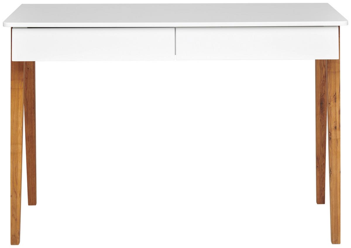 BIURKO 2DRAWER - kolor dębowy/biały, Modern, materiał drewnopochodny/drewno (120/60/76cm) - MID.YOU