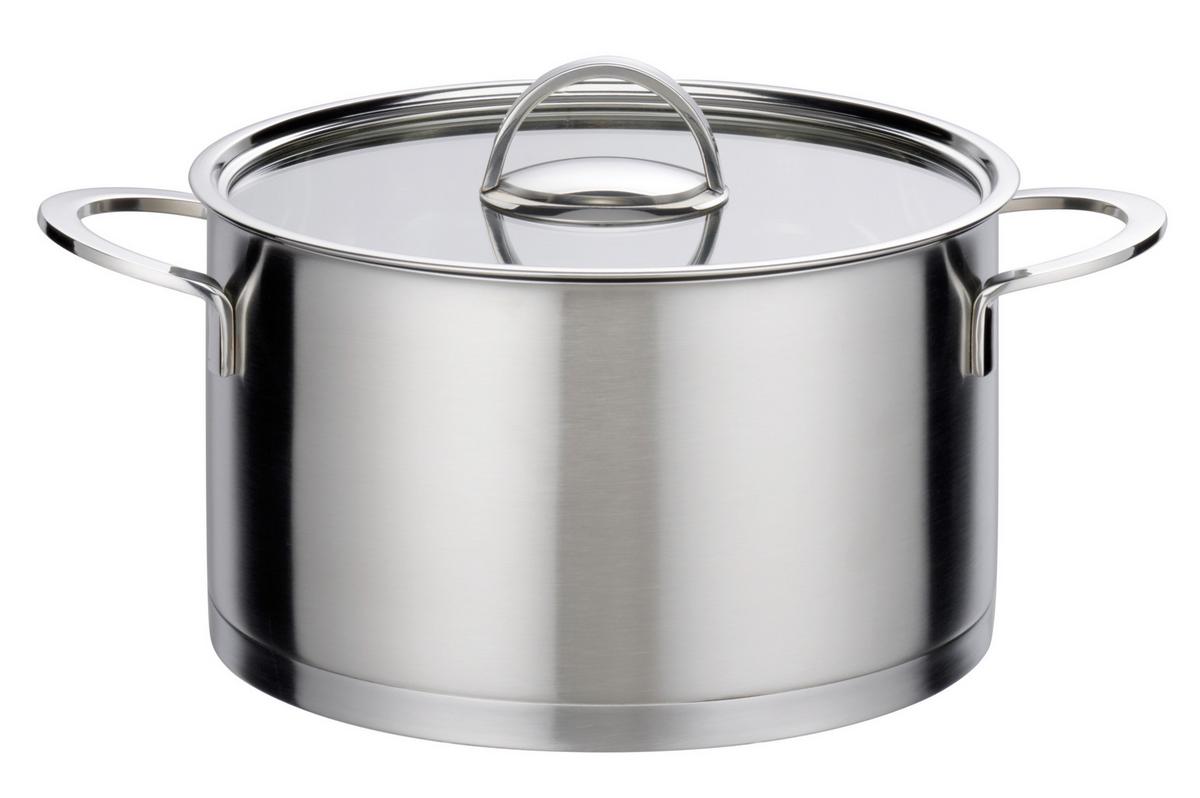 Set Posod Elegance, 5-Delni - barve nerjavečega jekla/prozorno, Basics, kovina/steklo - GSW