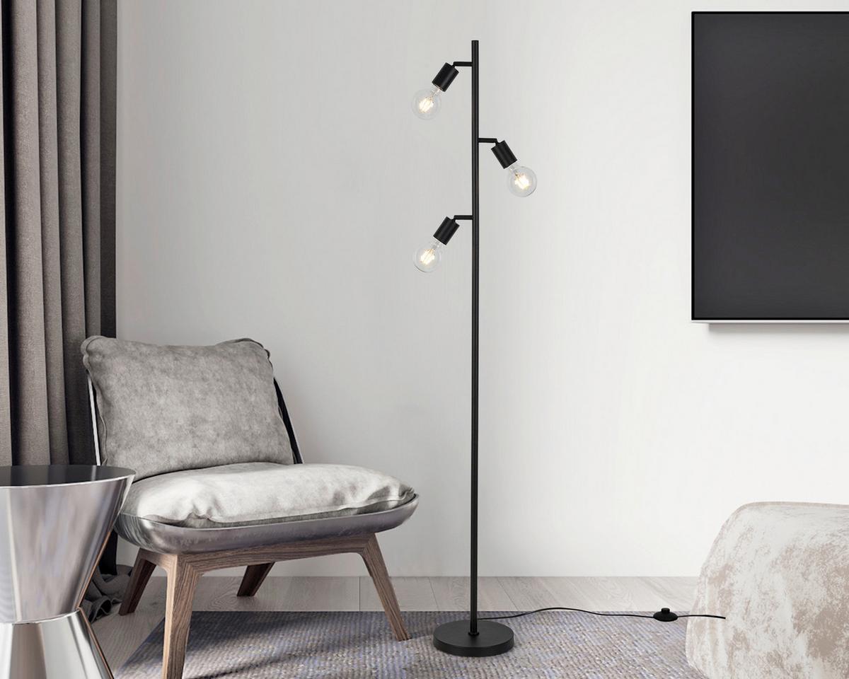 Podna Lampa Stefan - crna, Osnovno, metal/plastika (22/160cm) - Mömax