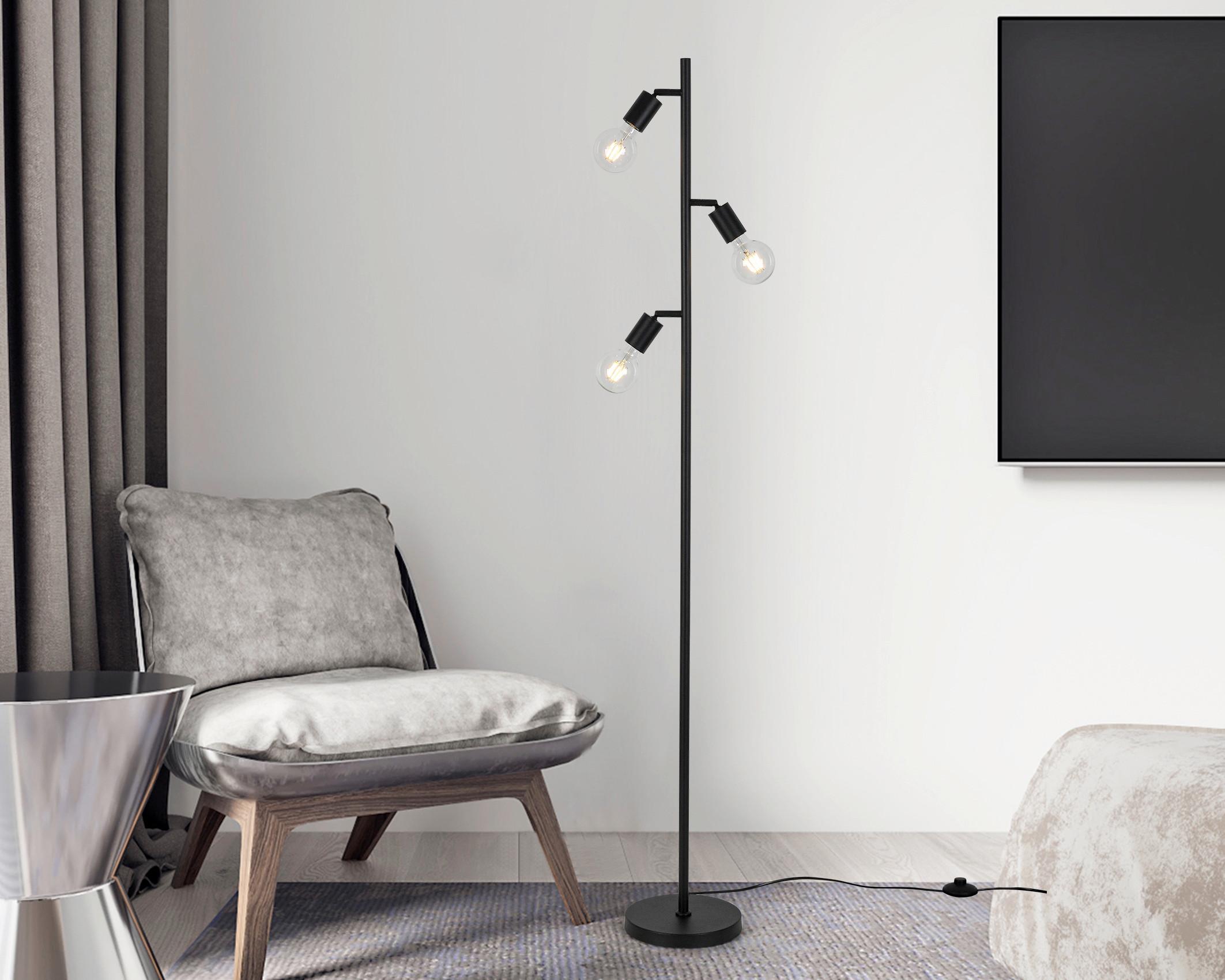 GOLVLAMPA STEFAN - svart, Basics, metall/plast (22cm) - Mömax