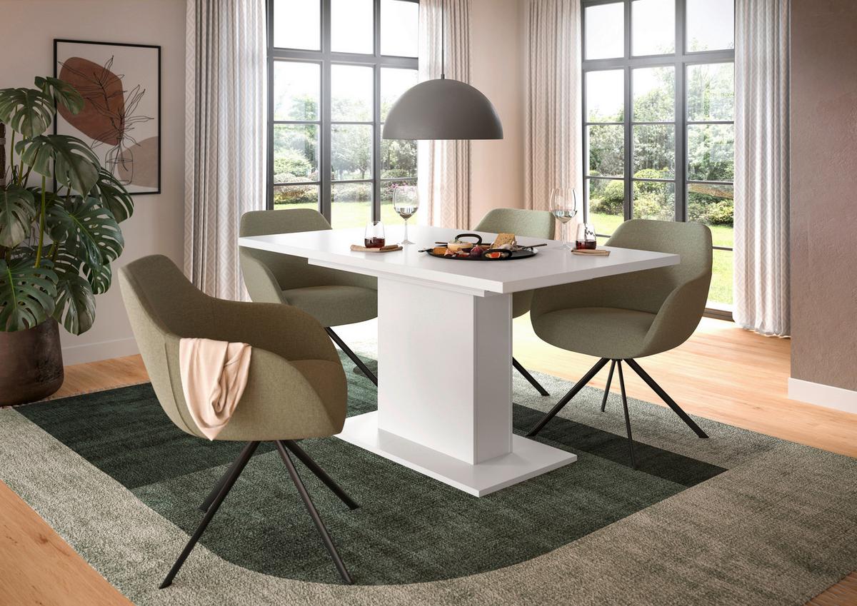 Ausziehtisch Marlon ca. 150-190x90x76 cm Weiß - Weiß, KONVENTIONELL, Holzwerkstoff (150-190/76/90cm)