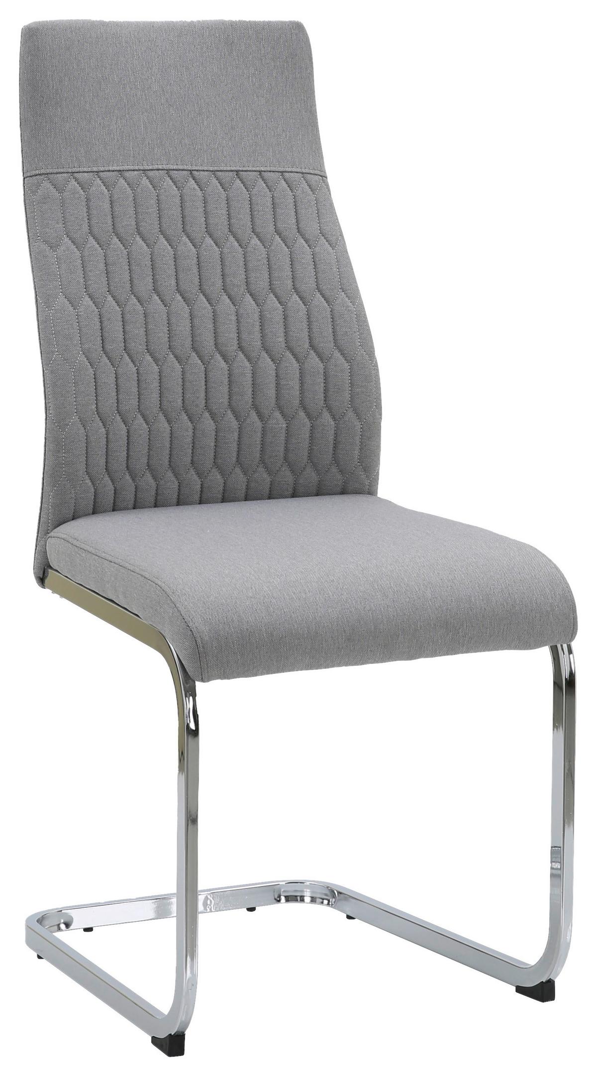 Stolica Erika - siva/srebrne boje, Basics, metal/tekstil (44/99/60cm) - Modern Living