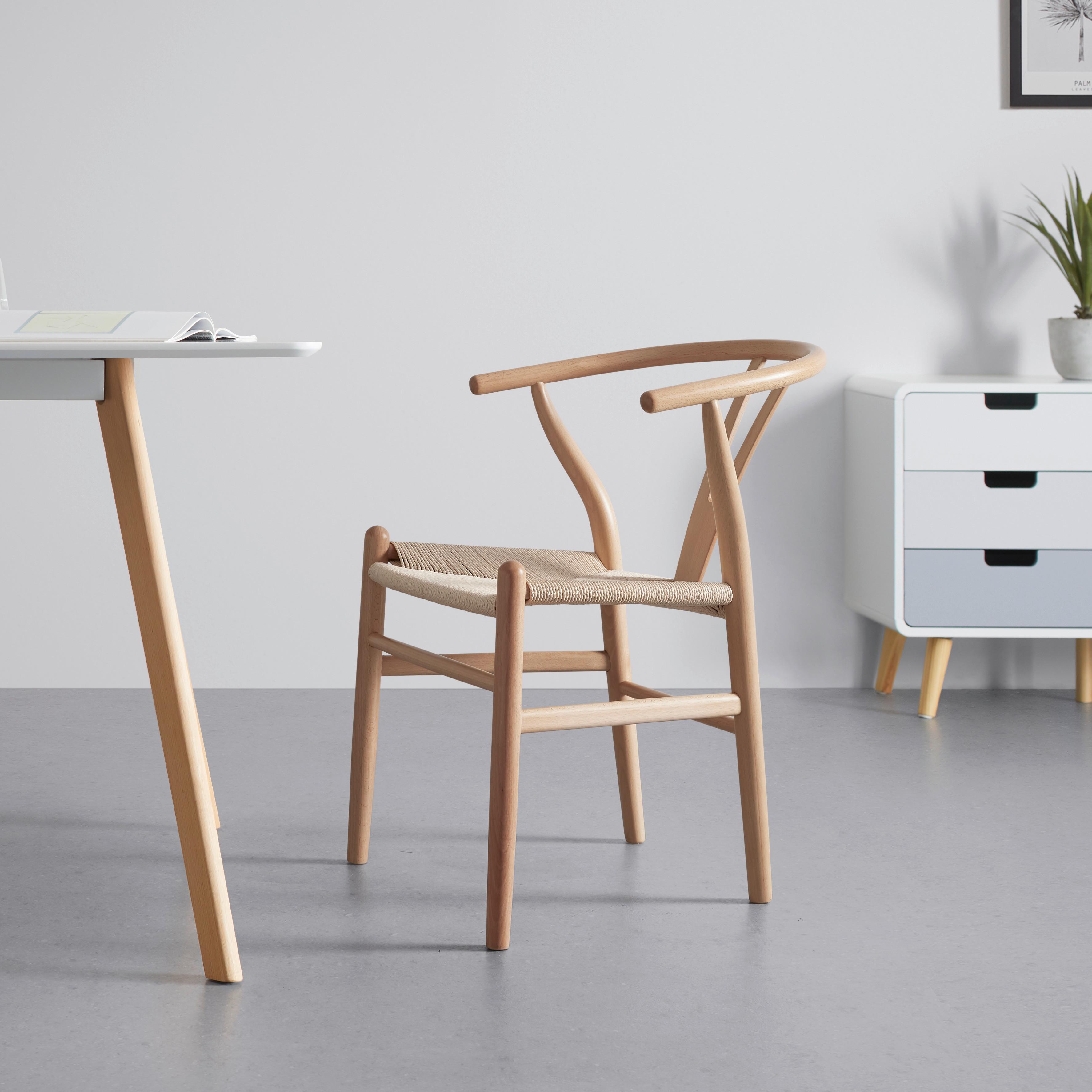 Stol Monica, Naravne Barve, Masivno - naravne barve, Moderno, les (56/76/52cm) - Bessagi Home