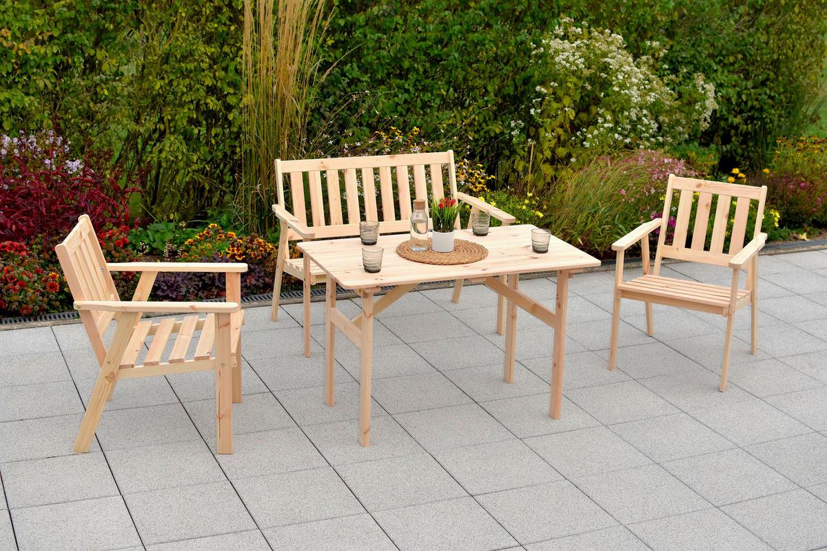Vrtni Set Sylt, 4-Delno, Masivno - naravne barve, Moderno, les - Gardenson
