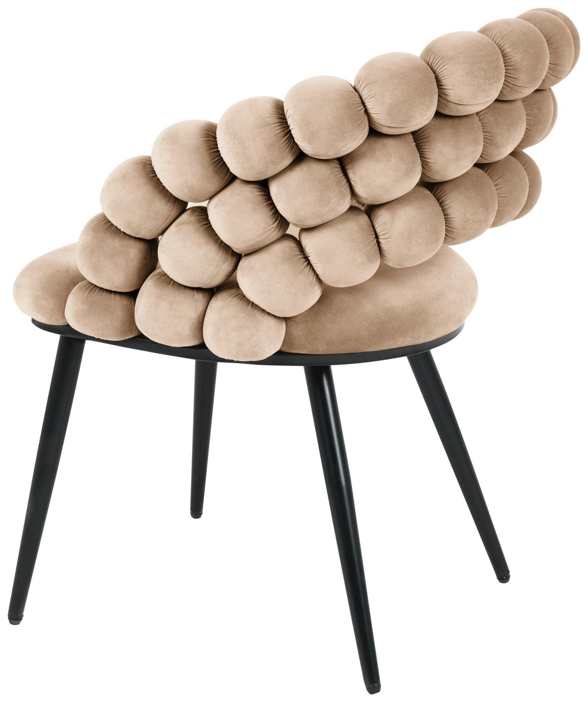 KRZESŁO Z PODŁOKIETNIKAMI BUBBLES - beżowy/czarny, Design, metal/tkanina (58/80/62cm) - Novel