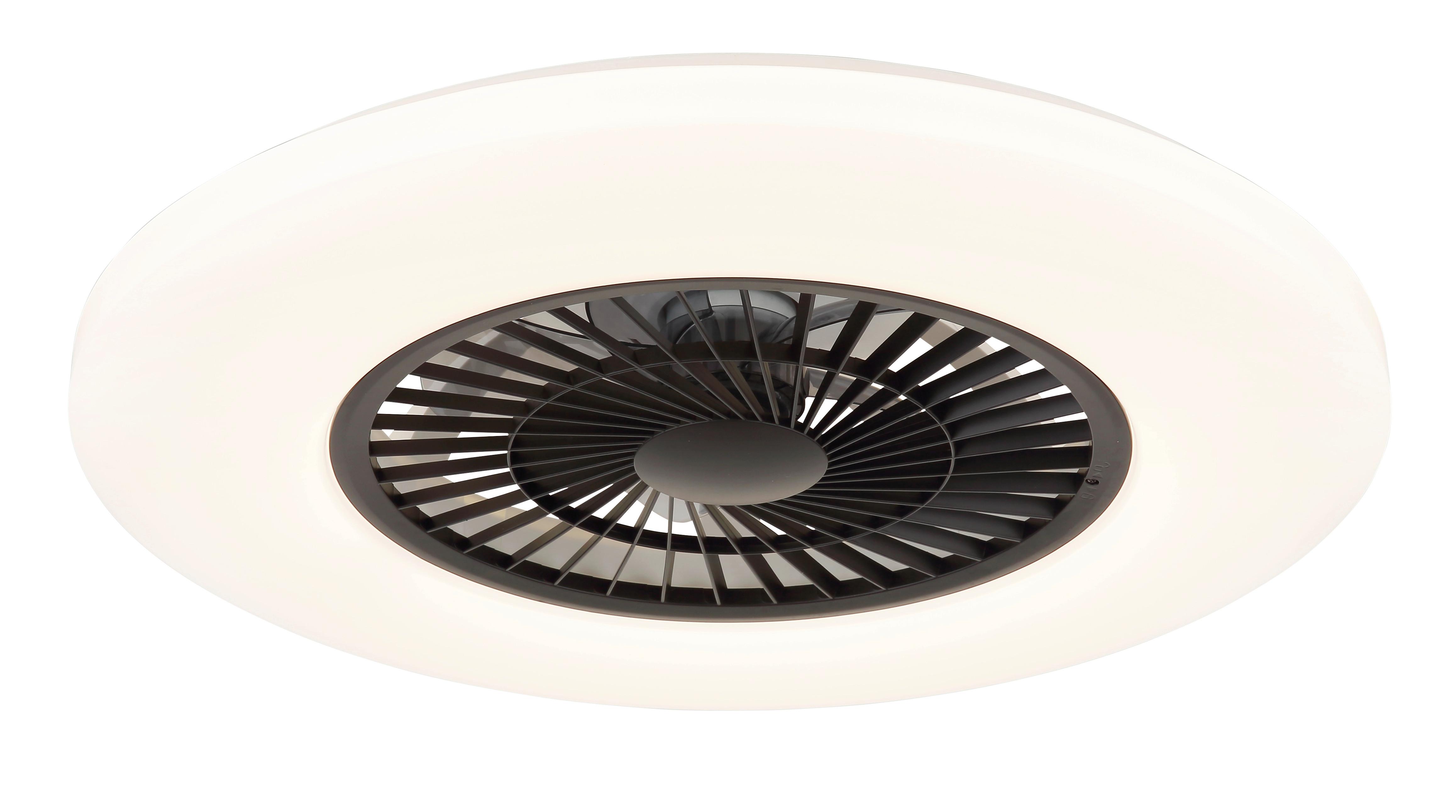 DECKENVENTILATOR 03649S - Weiss/Schwarz, Konventionell, Kunststoff (59,5/15,4cm) - Globo