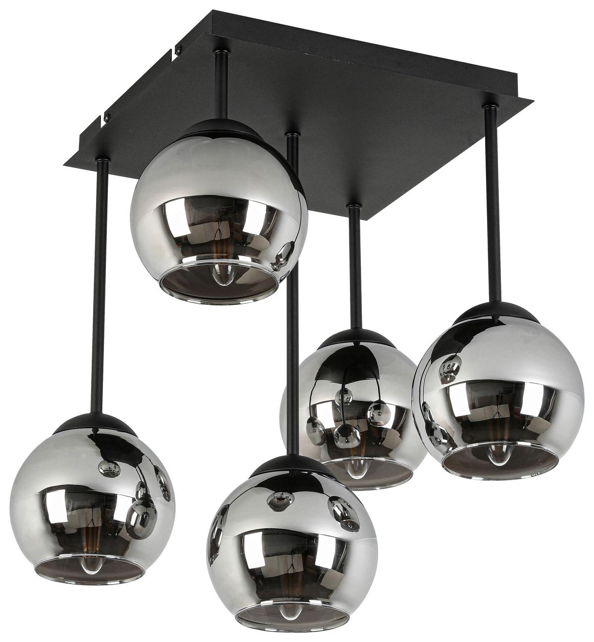 LAMPA SUFITOWA MIA - czarny/kolor chromowy, Trend, tworzywo sztuczne/metal (36/36/42,3cm) - Novel