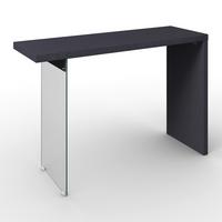 Konsolentisch Milan Schwarz Glas/Holz - Klar/Eichefarben, MODERN, Glas/Holz (120/80/40cm) - Bessagi Home