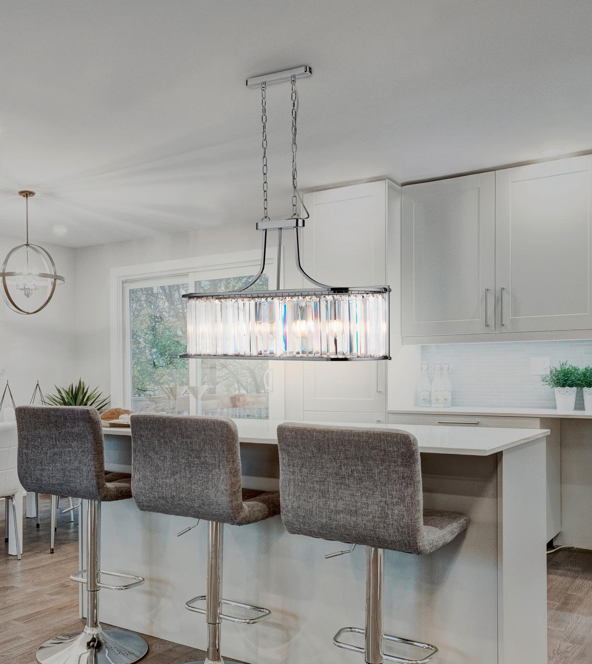 Kristály Függőlámpa Victoria 8095-5cc - krómszínű, Design, üveg/fém (78/150/30cm)