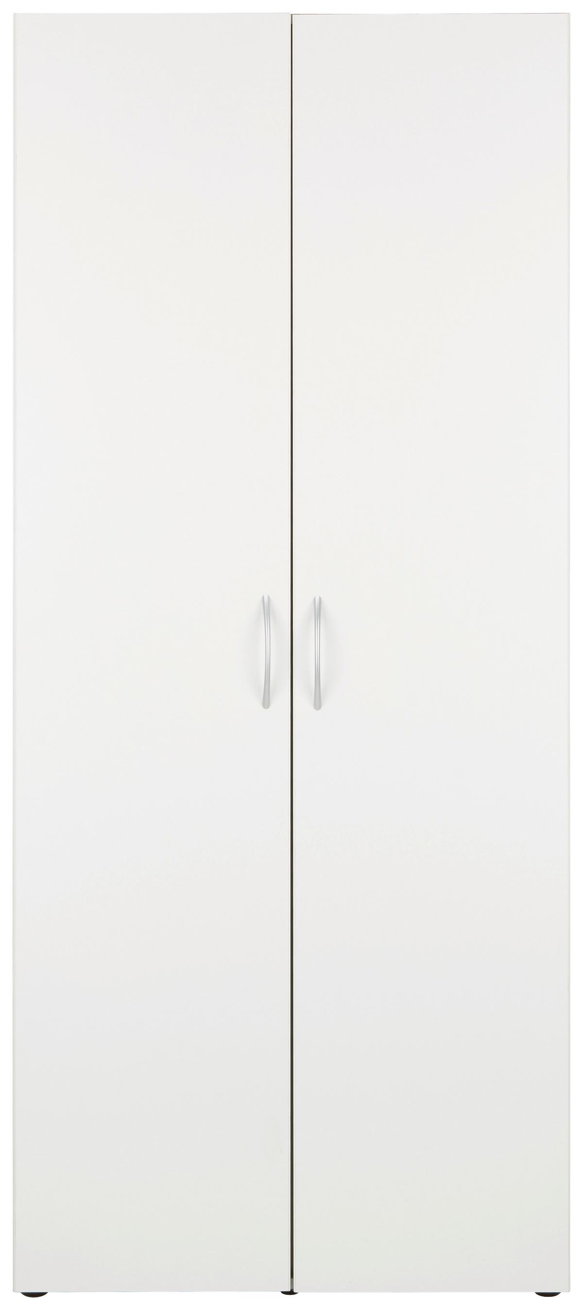 Mehrzweckschrank in Weiss - Weiss/Alufarben, Konventionell, Holzwerkstoff/Kunststoff (80/185/40cm) - Mömax