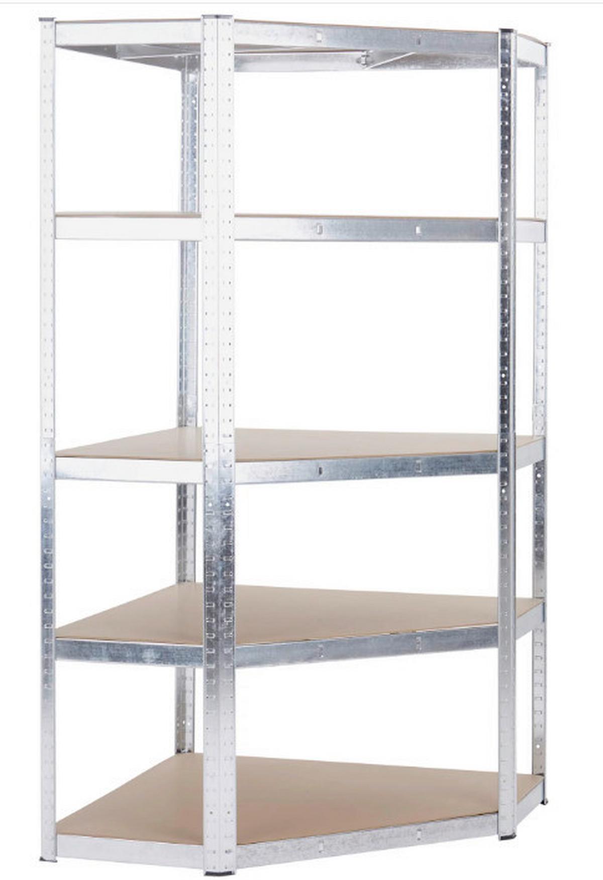 Kotni Regal Z Visoko Nosilnostjo Noah, Srebrna - srebrne barve, Trend, kovina/leseni material (90/40/180cm) - Homezone