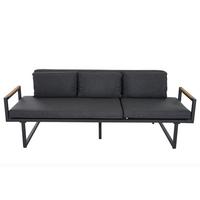 3er-Loungesofa Calera Anthrazit/Echtholz - Anthrazit, Basics, Holz/Textil (219/81/91cm) - Siena Garden