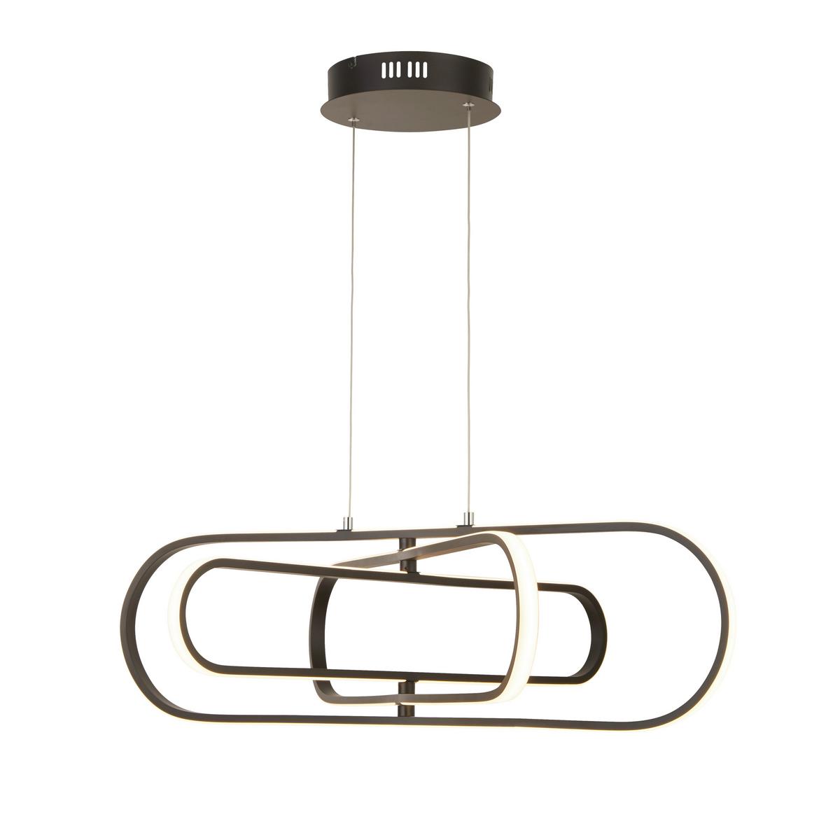 LED Függeszték Clip 61775bk - fekete/fehér, Design, műanyag/fém (120/80/74,5cm)